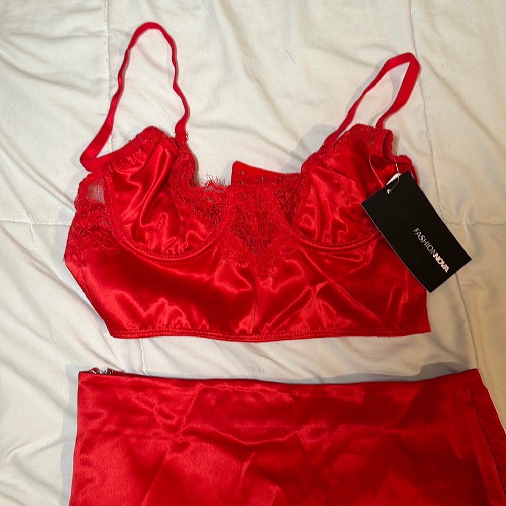 Red sexy two piece set fashion nova
